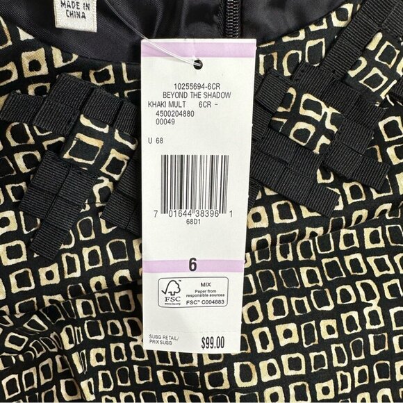 Evan Picone NWT Black Beyond The Shadow Contemporary Sheath Career Dress 6/C32 - Picture 8 of 13